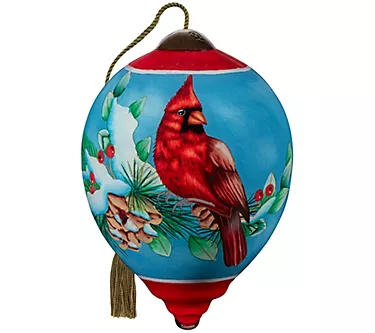 Ne'Qwa 3" Cardinal On Branch With Red Trim Ornament 1 368320-ne-qwa-3-cardinal-on-branch-with-red-trim-ornament-1.webp