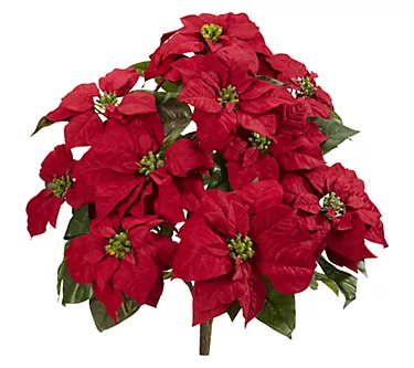 Nearly Natural 24" Poinsettia Artificial Plant(Set of 2)