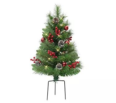 Puleo Set of (2) 30" Pre-Lit Artificial Fillerine Cones