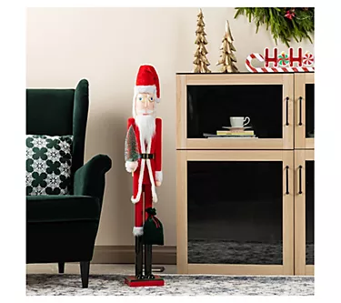Glitzhome 42"H Wooden Christmas Santa Nutcracker