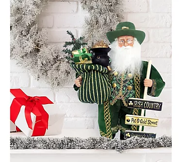 Santa's Workshop 15" Pot O' Gold Irish Santa 1 368436-santa-s-workshop-15-pot-o-gold-irish-santa-1.webp
