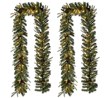 Glitzhome Set of 2 9ft Greenery Pine Cone Garland W/Led Lights 1 368462-glitzhome-set-of-2-9ft-greenery-pine-cone-garland-w-led-lights-1.webp
