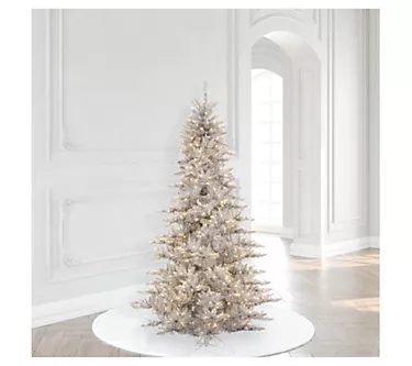 Vickerman 6.5' Silver Artificial Pre-Lit Christmas Tree