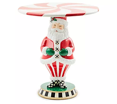 MacKenzie- Childs Holly Jolly Santa Pedestal