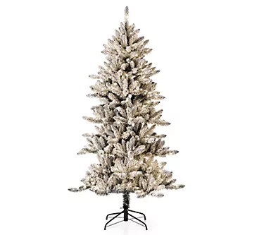 368627-glitzhome-6ft-p-re-lit-flocked-slim-led-lighte-d-christmas-tre-1.webp