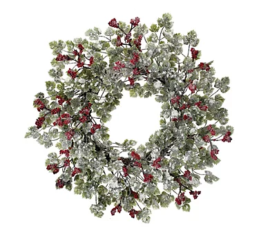 24" Frosted Mini Grape Leaf And Berries Wreathy Valerie
