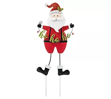 Glitzhome 36" Metal Santa Hohoho Yard Garden Stake