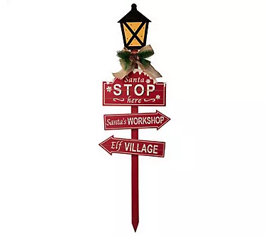Glitzhome STOP HERE SANTA Christmas LED Lamp Po st Yard Stake 1 368723-glitzhome-stop-here-santa-christmas-led-lamp-po-st-yard-stake-1.webp