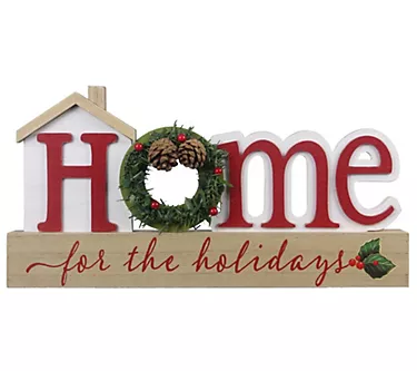 Young's wood Christmas HOME tabletop sign