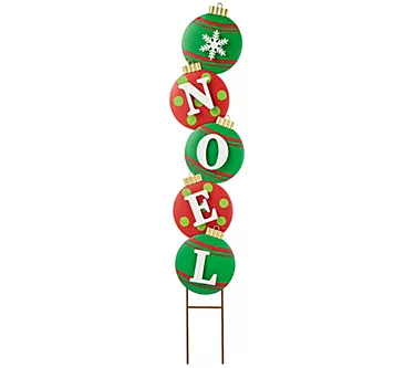 Glitzhome 42" Metal Noel Ornament Yard Stake