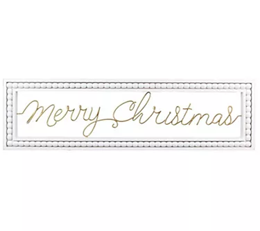 Young's wood frame Merry Christmas wall sign