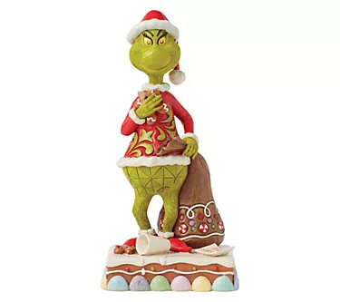 Jim Shore Grinch Eating Gingerbread Christmas Figurine 8in H