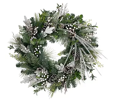 Northlight Frosted Pinecones & Berries Christmas Wreath 36"