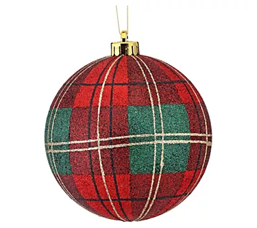 Valerie Parr Hill 140mm Glitter Plaid Ornament