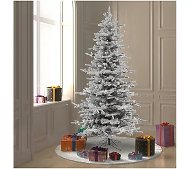 Vickerman Artificial 6.5' Flocked Slim Sierra Unlit Tree