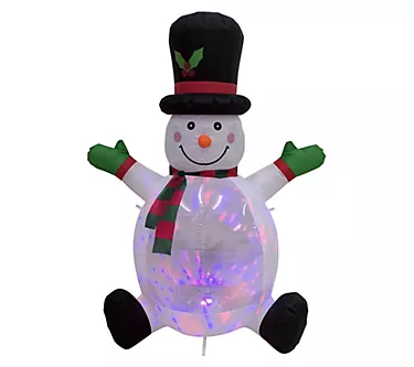 Northlight Inflatable Snowman w/ Hat Yard Christmas Decor 4'