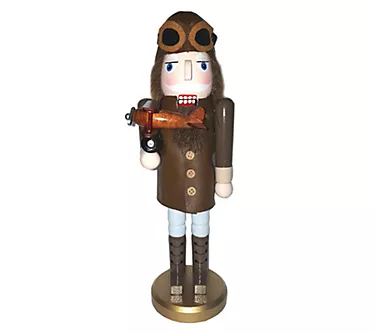 14" Aviator Nut Cracker By Santas Workshop