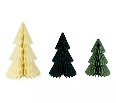 Northlight 15" Accordion Foldable Paper Christmas Trees 3pcs