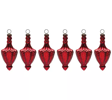 Melrose Finial Drop Ornament Mercury Glass (Set of 4)