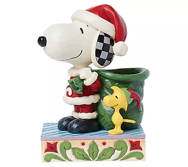 Peanuts by Jim Shore Snoopy Santa and Elf Woodstock