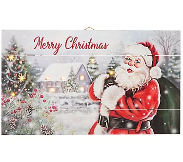 Glitzhome 24" LED Lighted Christmas Wall Picture Decor