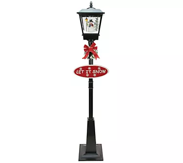 Northlight Lighted Musical Snowman Christmas Street Lamp