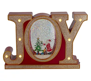 Northlight LED Lighted Joy Christmas Glitter Snow Globe 11"