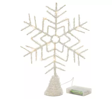 Melrose Glittered Snowflake Tree Topper 12.5"H