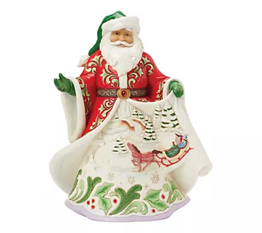 Jim Shore Heartwood Creek Santa Winter Scene Musical Fig 10" H