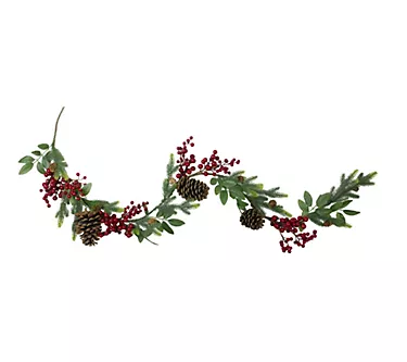 Northlight 5' x 4.75" Berries & Pinecones FauxGarland 1 369522-northlight-5-x-4-75-berries-pinecones-fauxgarland-1.webp