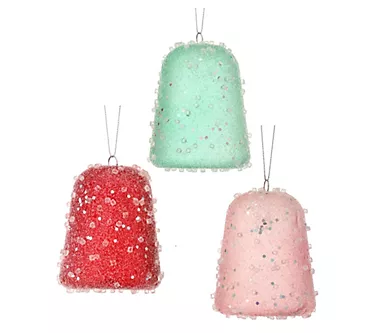 4" Plastic Ice Gumdrop Ornament Set of 6 by Valerie