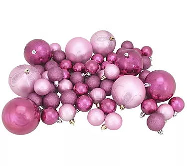 Northlight 125ct Pink Shatterproof 4-Finish Ornaments