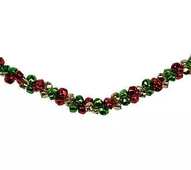 Northlight 5' x 1" Green & Red Festive Jingle Bell Garland