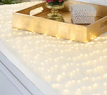 5' Illuminated Celestial Sheer Fabric Garland Runner by Valerie