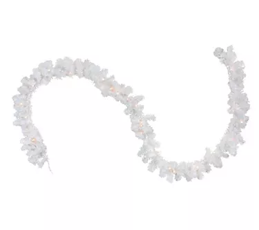 369840-northlight-9-x-12-snow-white-faux-garland-clear-lights-1.webp