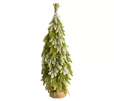 Nearly Natural 35" Snow Flocked Down Swept Christmas Tree