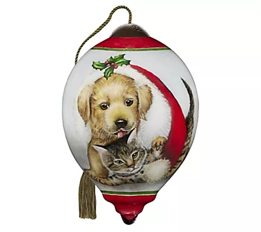 NeQwa 3" Petite Princess Santa Paws Ornament