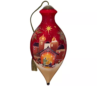 Ne'Qwa 6.5" Holy Family Under Red Sky Ornament