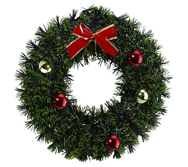 Northlight 17" Green Tinsel Artificial Christma s Wreath w/ Bo
