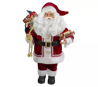Northlight 18-Inch Curly Beard Santa Figure w/resents