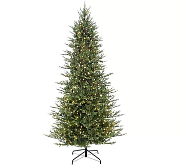 Puleo 10' Pre-Lit Slim Balsam Artificial Fir Tree