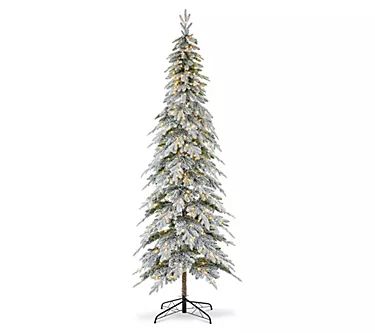 Glitzhome 9' Pre-Lit Flocked Pencil Spruce Christmas Tree 1 370055-glitzhome-9-pre-lit-flocked-pencil-spruce-christmas-tree-1.webp