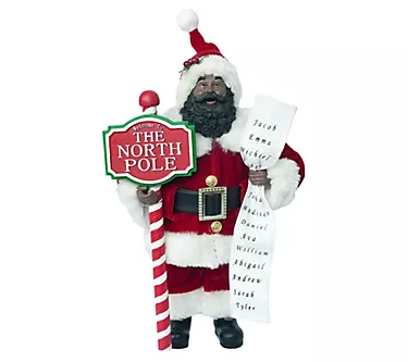 Santa's Workshop 12" Black North Pole Claus