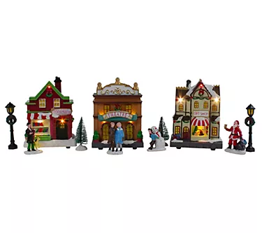 Northlight 11-Piece LED Theater and Shops Village Display Set