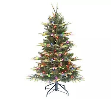 Puleo 4.5' Pre-lit Aspen Fir Tree, 250 Multi-Color Lights