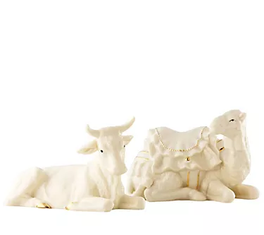 Belleek Ox and Camel Set
