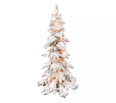 Fraser Hill Farm 7.5-ft. Elk Mountain Snow Flocked Christmas T