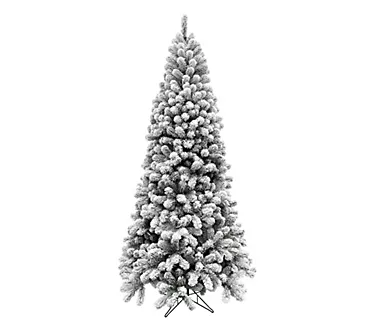 Fraser Hill Farm 12-Ft. Flocked Alaskan Pine Christmas Tree