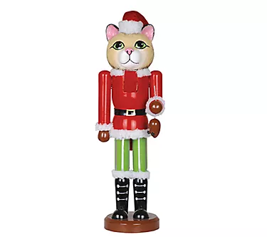 14" Christmas Cat Nutcracker by Santa's Workshop