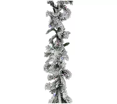 Fraser Hill Farm 9-Ft. Mountain Pine Flocked Garland w/ Lights 1 370380-fraser-hill-farm-9-ft-mountain-pine-flocked-garland-w-lights-1.webp